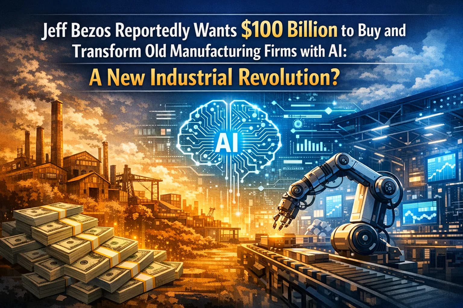 Jeff Bezos Reportedly Wants $100 Billion to Transform Old Manufacturing Firms with AI